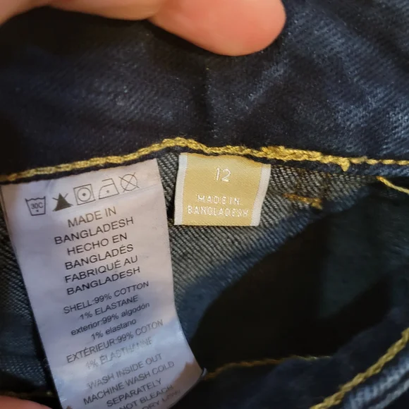 Michael Kors Navy Denim Jeans with Gold Button - Picture 7 of 7